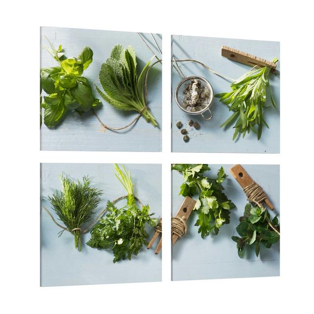 Herb Bundles 4 Piece - Wrapped Canvas Graphic Art Print East Urban Home Size: 120cm L x 120cm W on Productcaster.