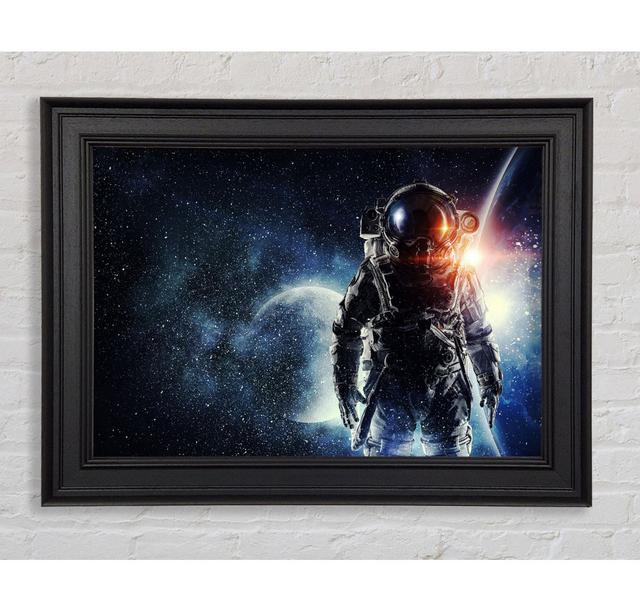 Stunning Astronaut Amongst The Stars Framed Print Ebern Designs Format: Black Framed Paper, Size: 21cm H x 29.7cm W x 8cm D on Productcaster.