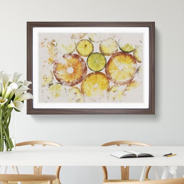 Sliced Citrus Fruit - Single Picture Frame Print on Wood East Urban Home Frame Option: Walnut Framed, Size: 27cm H x 36cm W x 2cm D on Productcaster.