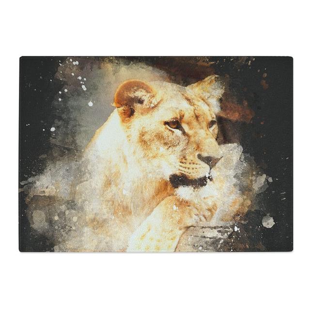 Lioness Paint Splash Chopping Board East Urban Home Size: 28.5cm W x 39cm L on Productcaster.