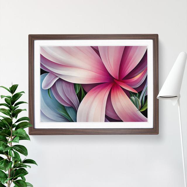 Intense Modern Flower Abstract - Single Picture Frame Print 17 Stories Size: 25cm H x 34cm W x 2cm D, Frame Colour: Walnut on Productcaster.