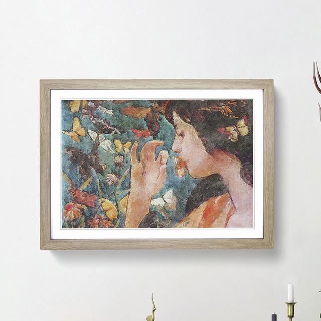 Butterflies by Fujishima Takeji - Picture Frame Painting Print East Urban Home Frame Option: Oak Framed, Size: 27cm H x 36cm W x 2cm D on Productcaster.