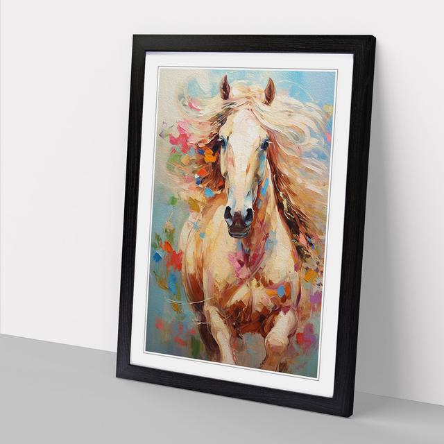 Pony Impressionism No.2 - Print Natur Pur Format: Black Framed, Size: 34cm H x 25cm W x 2cm D on Productcaster.