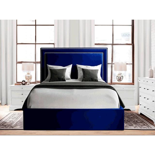 Kanter Upholstered Bed Frame Canora Grey Colour: Parliament Blue, Size: Single (3’) on Productcaster.