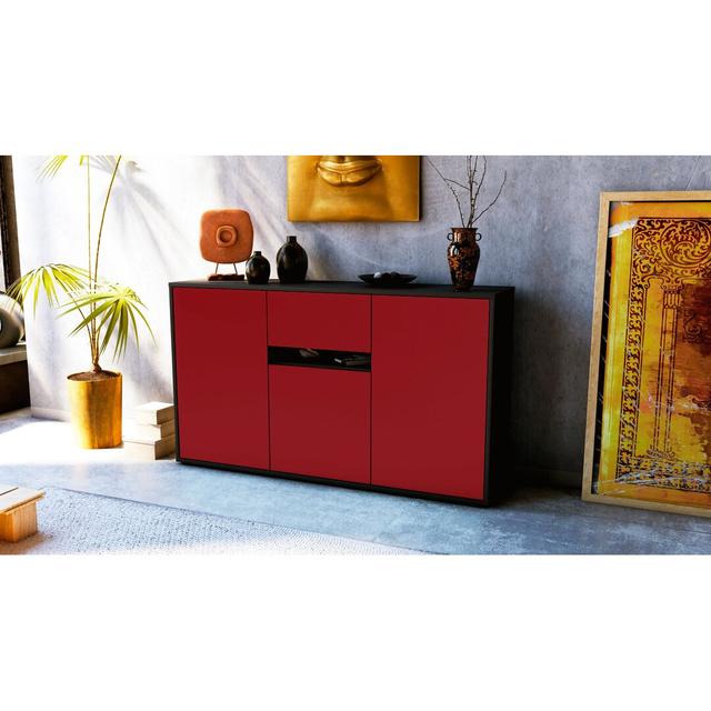 Guinn Sideboard Brayden Studio Body and front colour: Black / Red on Productcaster.