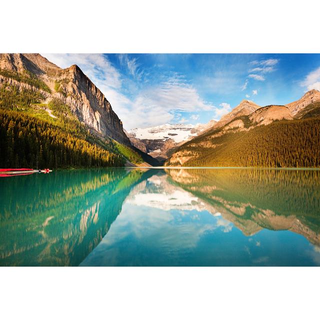 Lake Louise Morning by YinYang - Wrapped Canvas Art Prints Alpen Home Size: 81cm H x 122cm W x 3.8cm D on Productcaster.