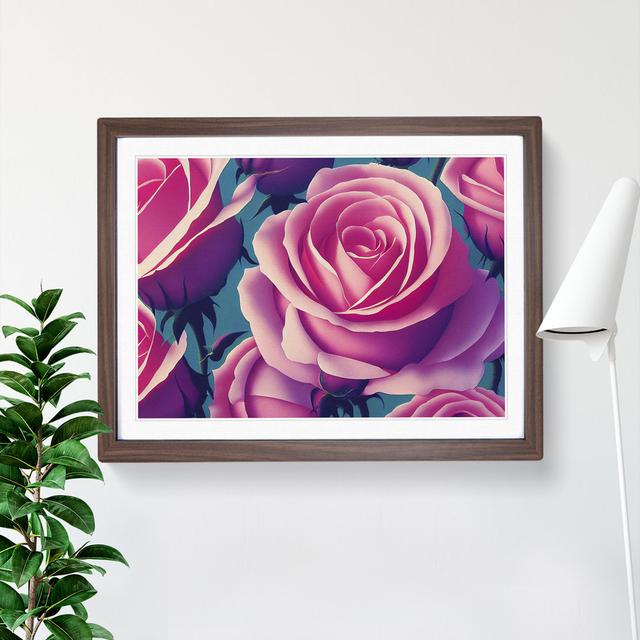 Terrific Rose Flowers - Picture Frame Graphic Art Fairmont Park Size: 46cm H x 64cm W x 2cm D, Format: Walnut Framed on Productcaster.