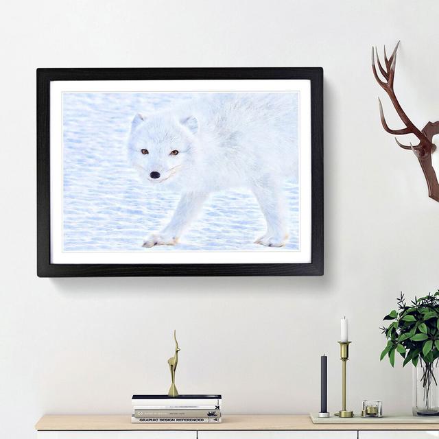 Winter Fox - Picture Frame Painting Print East Urban Home Frame Option: Black Framed, Size: 45cm H x 63cm W x 2cm D on Productcaster.