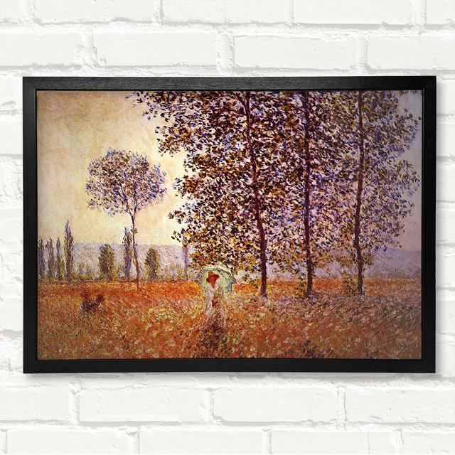 Poplars In The Sunlight by Claude Monet - Closed Corner Frame Art Prints on Wood ClassicLiving Size: 59.7cm H x 84.1cm W on Productcaster.