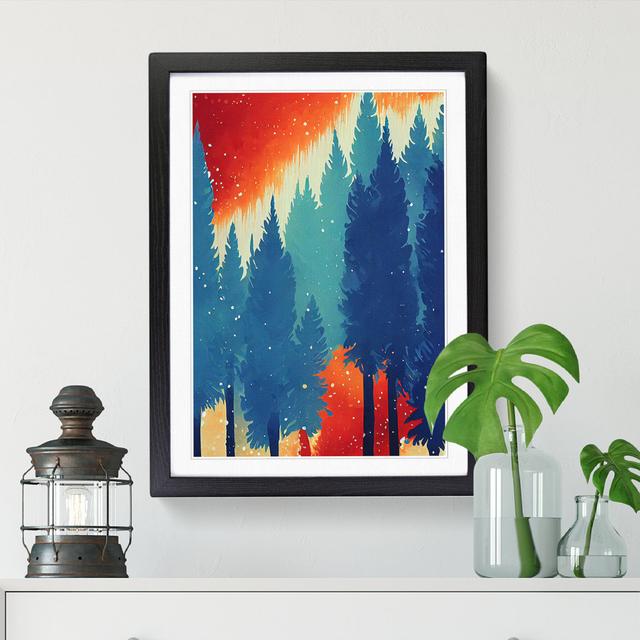 Winter Forest Splash - Single Picture Frame Painting Alpen Home Size: 64cm H x 46cm W x 2cm D, Frame Option: Oak on Productcaster.