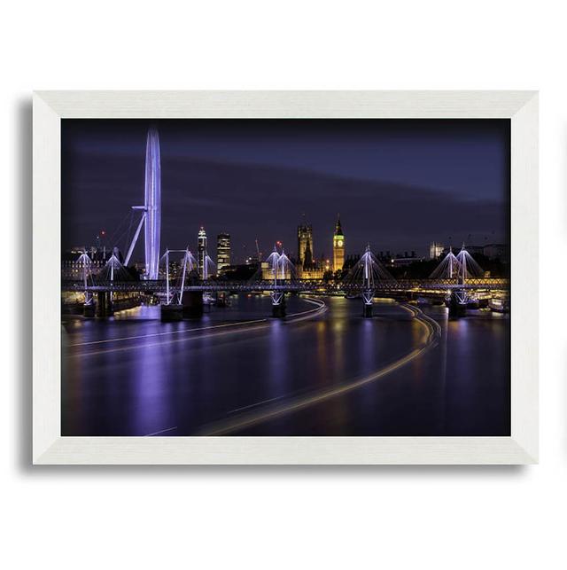 London at Night Light Trails - Single Picture Frame Art Prints Latitude Run Size: 21cm H x 29.7cm W x 10cm D on Productcaster.