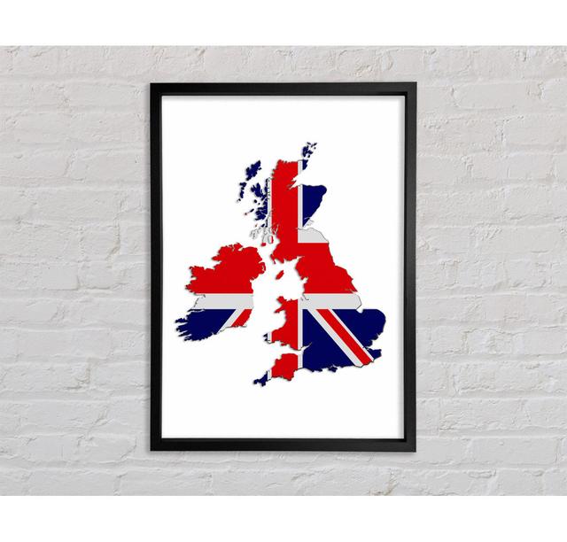 United Kingdom Flag 2 - Single Picture Frame Art Prints on Canvas Bright Star Size: 118.9cm H x 84.1cm W x 3.3cm D on Productcaster.