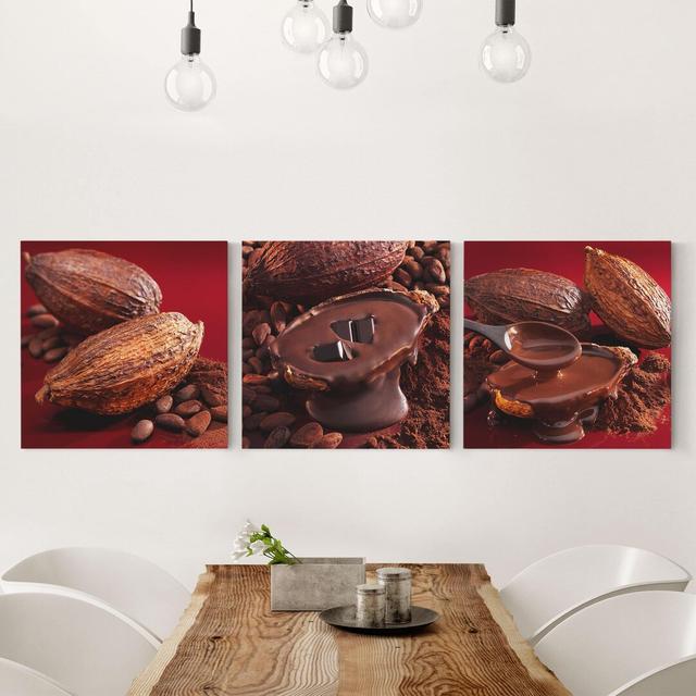 3-tlg. Leinwandbilder-Set Cocoa Beans East Urban Home Größe: 40 cm L x 120 cm B on Productcaster.