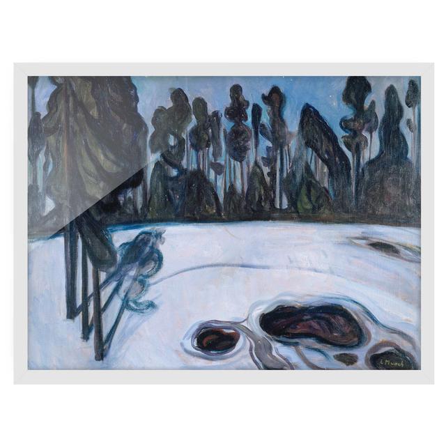 Starry Night by Edvard Munch - Picture Frame Painting Rosalind Wheeler Size: 30cm H x 40cm W x 2cm D, Frame Option: White Framed on Productcaster.