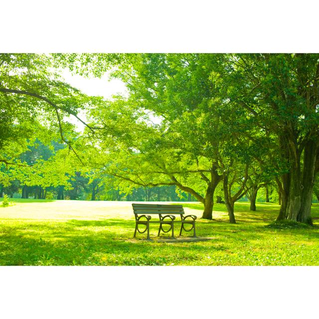 Park Bench by Wat - Wrapped Canvas Print 17 Stories Size: 30cm H x 46cm W on Productcaster.