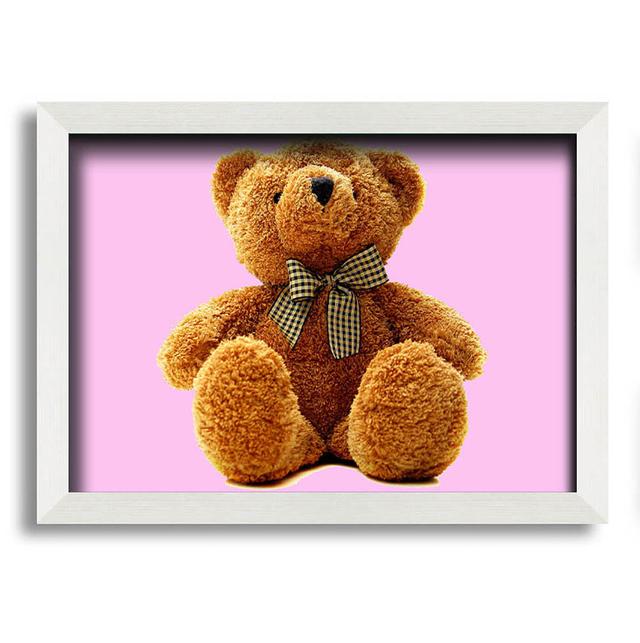 Jelle Teddy Bear Bow Baby - Single Picture Frame Art Prints Brayden Studio Size: 59.7cm H x 84.1cm W x 10cm D, Colour: Pink on Productcaster.