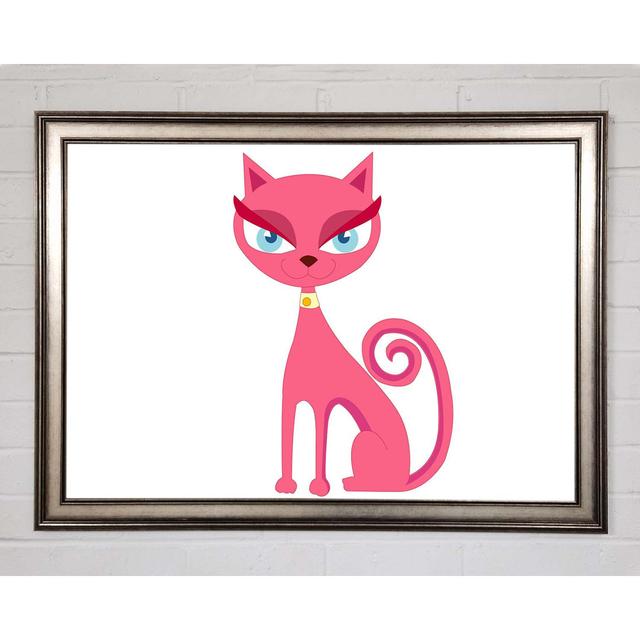 Posh Cat White - Single Picture Frame Art Prints Rosalind Wheeler Format: Gunmetal Framed Paper, Size: 21cm H x 29.7cm W x 1.5cm D on Productcaster.