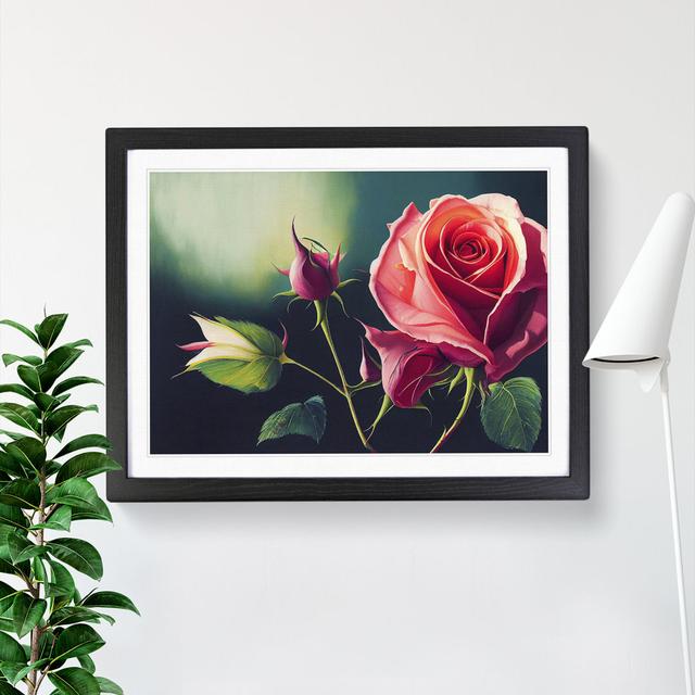 XH1022-8126X Splendid Rose Flowers - Single Picture Frame Print Fairmont Park Frame Colour: Black, Size: 46cm H x 64cm W x 2cm D on Productcaster.