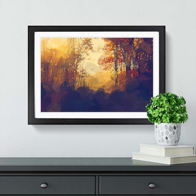 Woodland Path in Poland in Abstract - Picture Frame Graphic Art Print East Urban Home Size: 40cm H x 60cm W x 2cm D, Frame Option: Black on Productcaster.