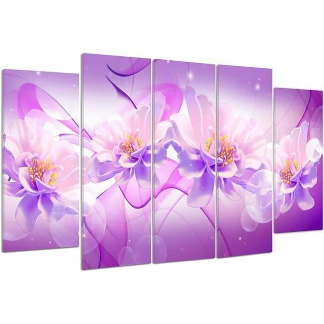 Flowers 2 - Graphics - 5 Piece Graphic Art Print Set on Canvas Brayden Studio Size: 140cm H x 300cm W on Productcaster.