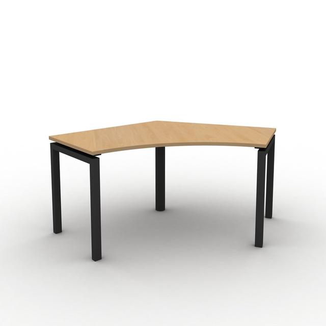 Grazian Corner Desk Ebern Designs Top Colour: Beech, Size: 73cm H x 111.5cm W x 600cm D, Frame Colour: Black on Productcaster.