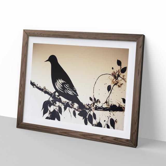 A Fab Dove Bird - Picture Frame Graphic Art ClassicLiving Frame Colour: Walnut Framed, Size: 34cm H x 46cm W x 2cm D on Productcaster.