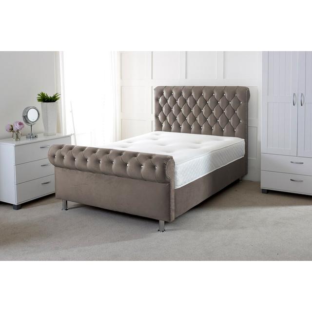 Charity Upholstered Sleigh Bed Mercer41 Size: Double (4'6), Colour: Asphalt on Productcaster.