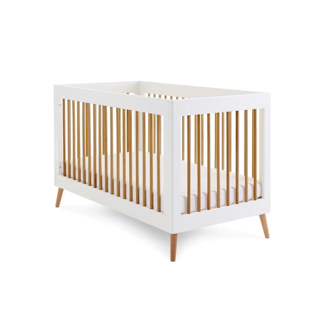 Maya Cot Bed Obaby Colour: White/Brown on Productcaster.