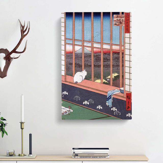 Cat At The Window by Utagawa Hiroshige - Wrapped Canvas Painting East Urban Home Size: 60cm H x 40cm W x 3cm D on Productcaster.