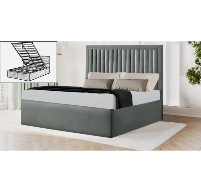 Balbur Upholstered Storage Bed Canora Grey Colour: Chrome, Size: Single (3') on Productcaster.