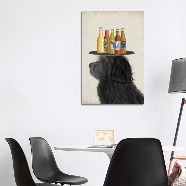 Labradoodle Black II Beer Lover by Fab Funky - Wrapped Canvas Art Prints ClassicLiving Size: 101.6cm H x 66.04cm W x 1.9cm D on Productcaster.