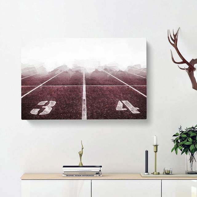 The Running Track in Abstract - Wrapped Canvas Graphic Art Print East Urban Home Size: 35cm H x 50cm W x 3cm D on Productcaster.