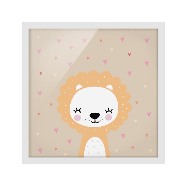 The Love Lion - Picture Frame Graphic Art Zoomie Kids Size: 50cm H x 50cm W x 2cm D, Frame Option: White Framed on Productcaster.