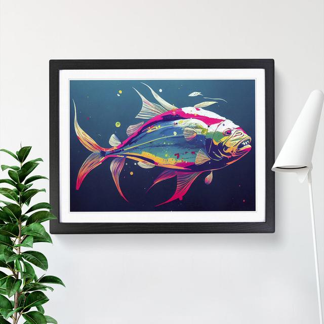 Fish Splash Vol.3 Abstract House of Hampton Frame Colour: Black, Size: 46cm H x 64cm W x 2cm D on Productcaster.