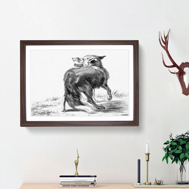 Sketch of a Fox by Jean Bernard - Picture Frame Drawing Print East Urban Home Size: 27cm H x 36cm W x 2cm D, Frame Option: Walnut Framed on Productcaster.