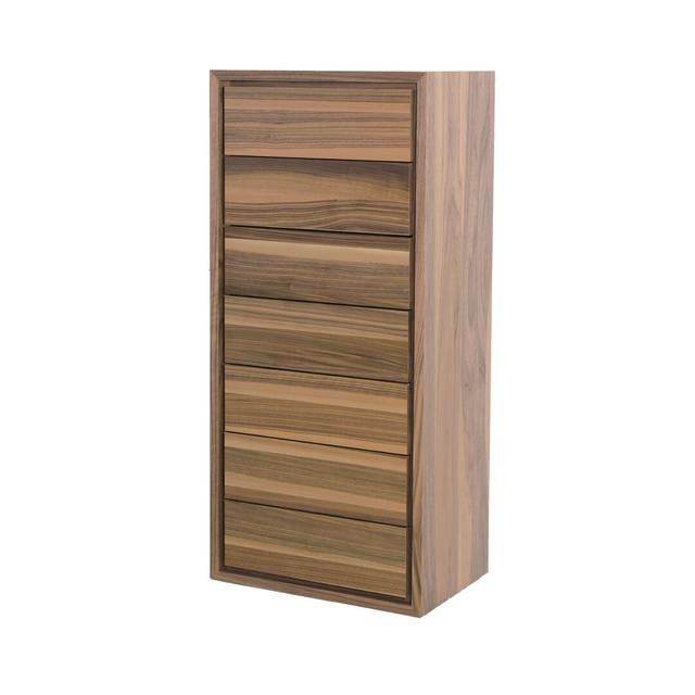 Kommode Pia Tallboy Gracie Oaks Farbe: Naturbelassenes Walnussholz on Productcaster.