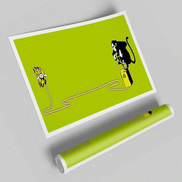 'Banana Monkey Detonator Lime Green' - Graphic Art Print on Paper East Urban Home Size: 59.4 cm H x 84.1 cm W on Productcaster.