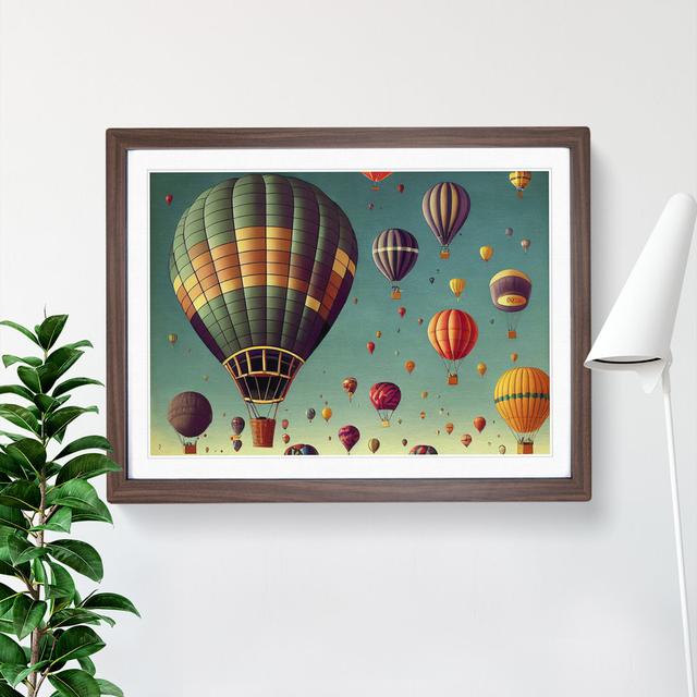 Retro Hot Air Balloons - Picture Frame Painting 17 Stories Frame Colour: Walnut Framed, Size: 25cm H x 34cm W x 2cm D on Productcaster.