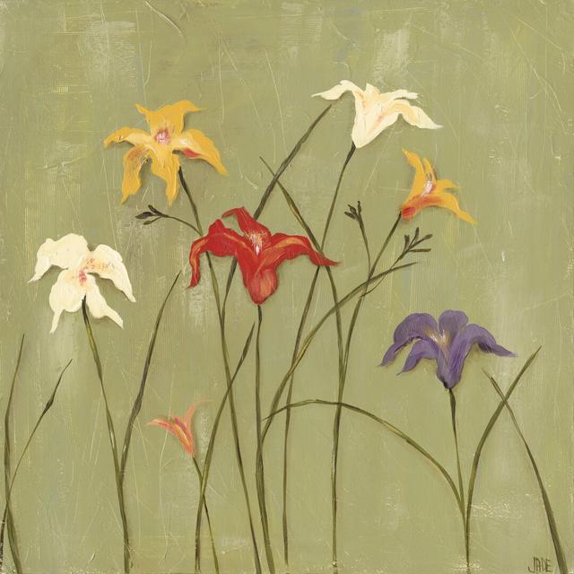 Jeweled Lilies I by Jade Reynolds - Wrapped Canvas Painting Rosalind Wheeler Size: 91cm H x 91cm W on Productcaster.