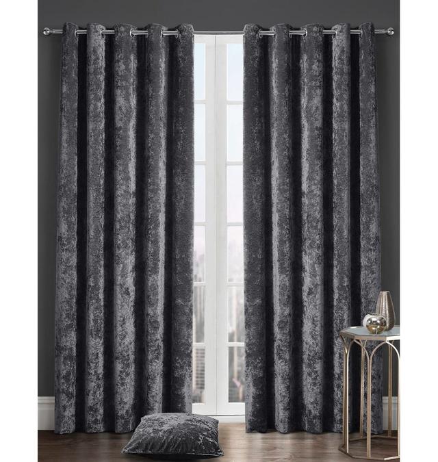 Brucedale Polyester Room Darkening Grommet / Eyelet Curtain Pair Fairmont Park Panel Size: Width 46 x Drop 137 cm, Curtain Colour: Charcoal on Productcaster.