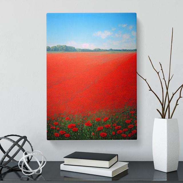 Laba Poppy Flower Field Vol.6 - Wrapped Canvas Graphic Art Marlow Home Co. Size: 60cm H x 40cm W x 3cm D on Productcaster.