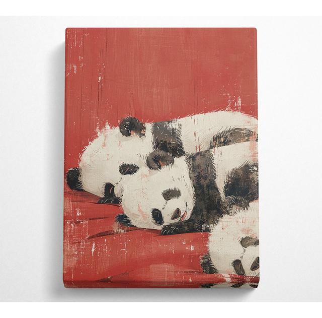 Panda Sleep - No Frame Art Prints on Canvas Brambly Cottage Size: 106.6cm H x 66cm W on Productcaster.