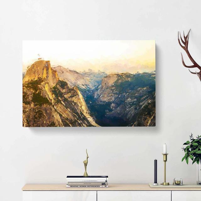 View of Yosemite National Park in Abstract - Wrapped Canvas Graphic Art Print East Urban Home Size: 50cm H x 76cm W x 3cm D on Productcaster.