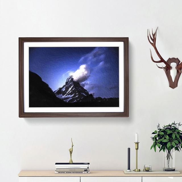 Matterhorn Mountain in Switzerland - Picture Frame Painting Print on MDF East Urban Home Size: 36cm H x 48cm W x 2cm D, Frame Option: Walnut Framed on Productcaster.