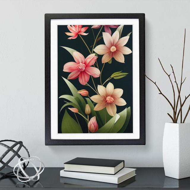 The Classic Flowers No.4 - Picture Frame Graphic Art Marlow Home Co. Size: 34cm H x 25cm W x 2cm D, Frame Colour: Black Framed on Productcaster.