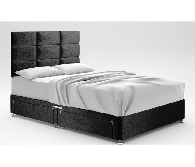 Zielke Divan Bed Base 17 Stories Colour: Black, Storage Type: 2 Drawers Same Side, Size: Small Double on Productcaster.