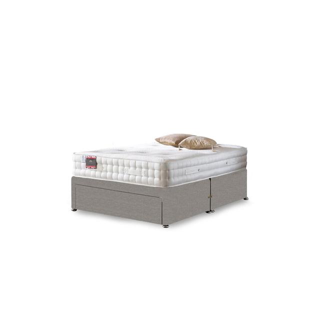 Arlette Reflex Foam Divan Bed Fairmont Park Colour: Silver Linen, Storage Type: No Storage, Size: Single (3') on Productcaster.