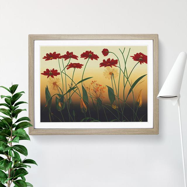 Delightful Wildflowers Floral - Picture Frame Graphic Art Marlow Home Co. Size: 34cm H x 46cm W x 2cm D, Frame Colour: Oak on Productcaster.