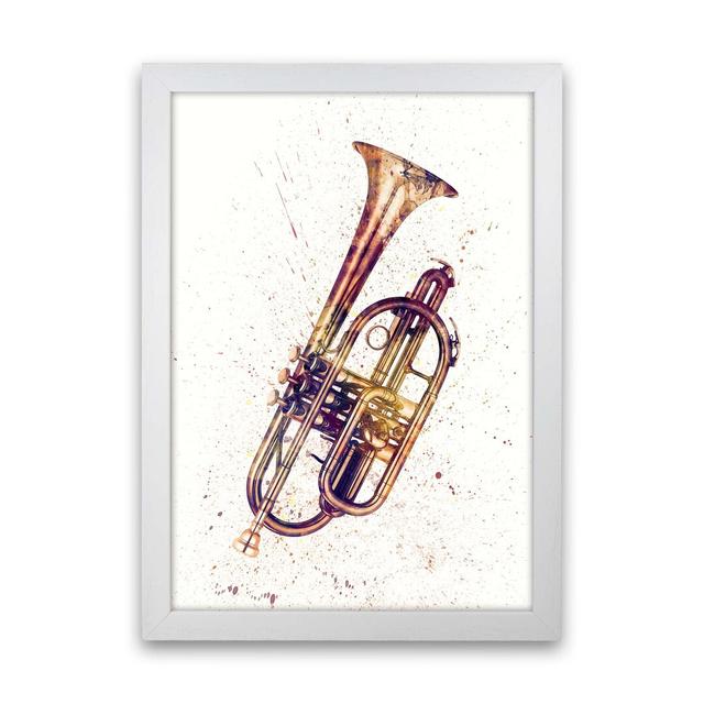 Cornet Music by Michael Tompsett - Graphic Art Print Ebern Designs Size: 88cm H x 64cm W x 3cm D, Format: White Framed on Productcaster.