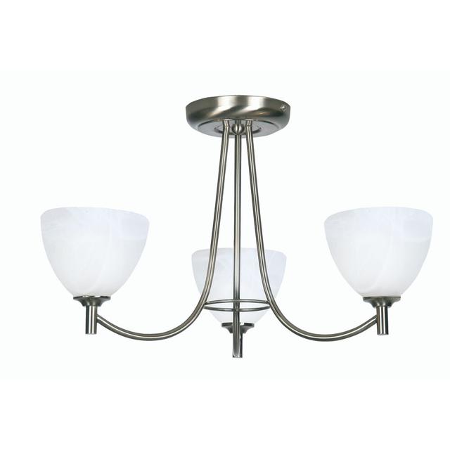 Hongshuo 3-Light 48cm Semi Flush Mount Latitude Run Finish: Antique Chrome on Productcaster.